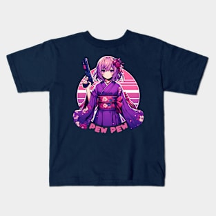 Shooting Anime girl Kids T-Shirt